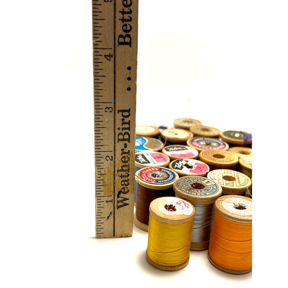 Vintage Thread On Wooden Spools Lot Of 30 - Picture 9 of 9